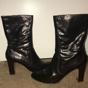 Cole Haan snakeskin booties
